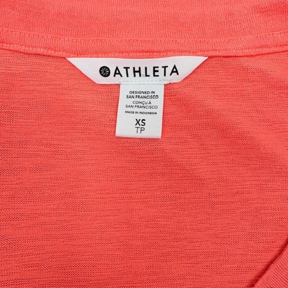 Athleta Classic Relaxed Tencel V-Neck T-Shirt – Coral – Size XS – - Picture 2 of 11